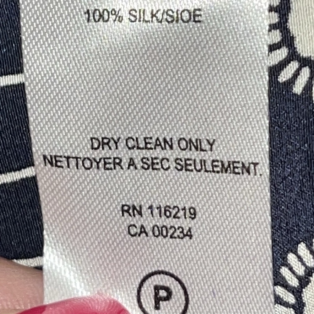 Steven Alan James Pants, Sun Dash Print Silk Navy Blue and White Graphic Size 4 - Picture 10 of 11